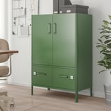 IDÅSEN Cabinet with doors and drawers, dark green, 80x47x119 cm