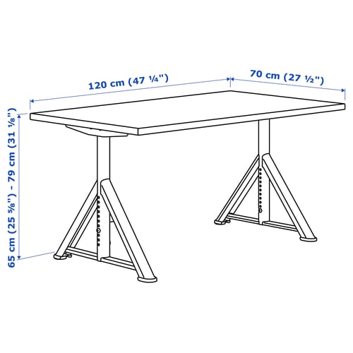 Illustration with measurements for the product: IDÅSEN.