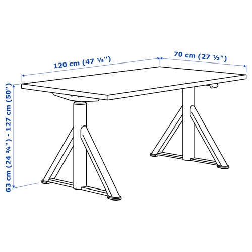 Illustration with measurements for the product: IDÅSEN.
