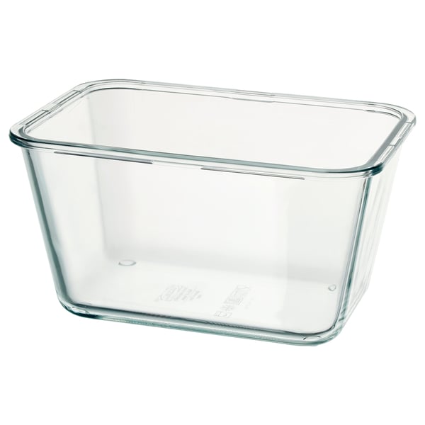 IKEA 365+ Food container, rectangular/glass, 1.8 l