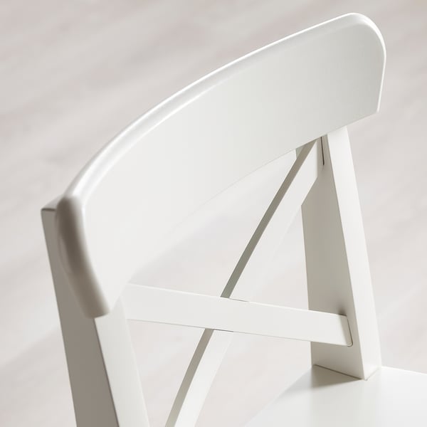 INGOLF Bar stool with backrest, white, 63 cm