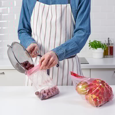 ISTAD Resealable bag, patterned red/pink, 2.5/1.2 l