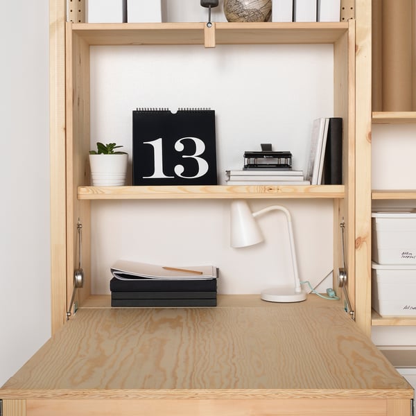 Ivar Storage Unit With Foldable Table Pine Ikea