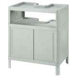 IVÖSJÖN Wash-basin base cabinet, with sliding doors/green, 50x33x57 cm