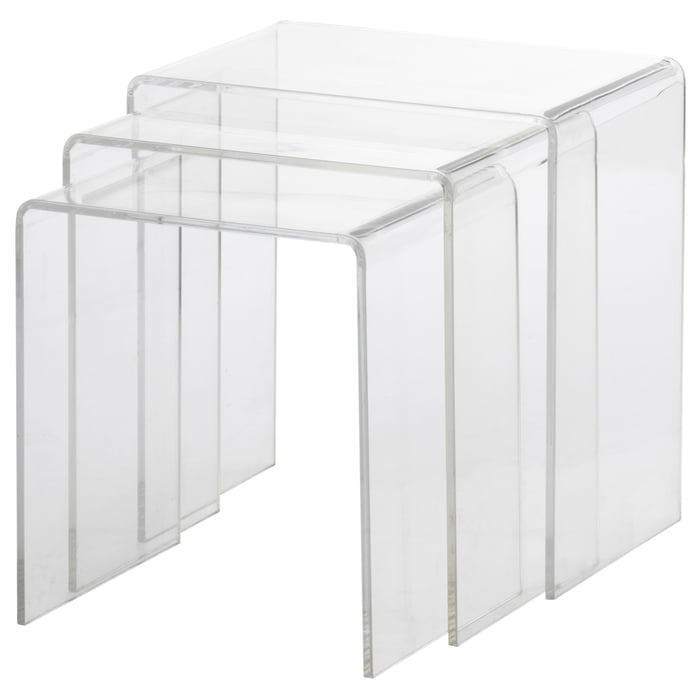 JÄPPLING nest of tables, set of 3, transparent IKEA