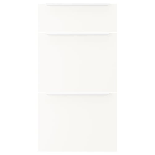 JÄRNBODA: white drawer unit with aluminium handles, steel front, simple design.