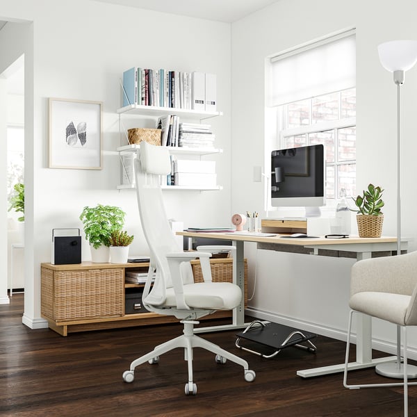 JÄRVFJÄLLET Office chair with armrests, Grann white