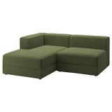 JÄTTEBO 2,5-seat mod sofa w chaise longue, left/Samsala dark yellow-green