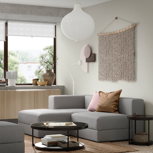 JÄTTEBO 2,5-seat mod sofa w chaise longue, left/Tonerud grey