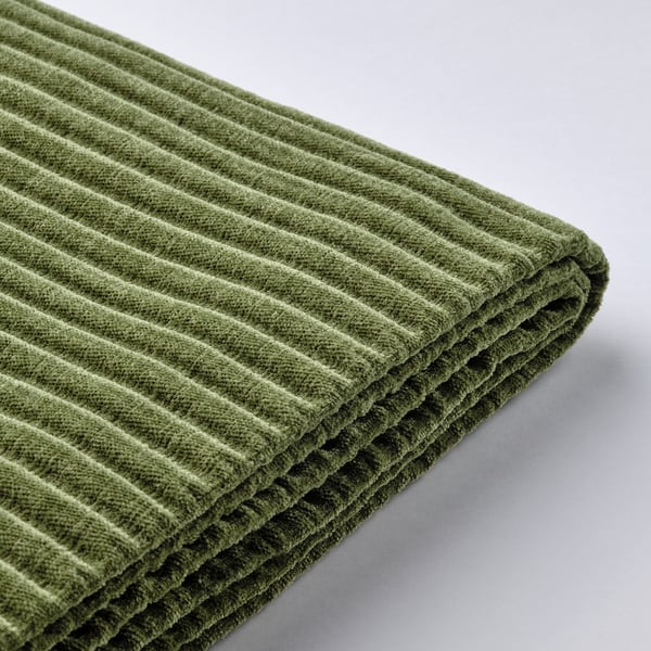 JÄTTEBO 2,5-seat mod sofa w chaise longue, left with headrest/Samsala dark yellow-green