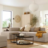 JÄTTEBO 3,5-seat mod sofa w chaise longues, Samsala grey-beige