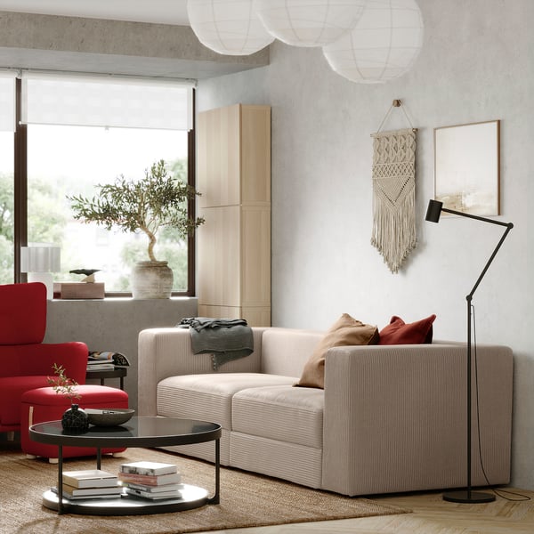 JÄTTEBO 3-seat modular sofa, Samsala grey-beige
