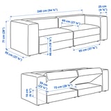 JÄTTEBO 3-seat modular sofa, Samsala grey-beige