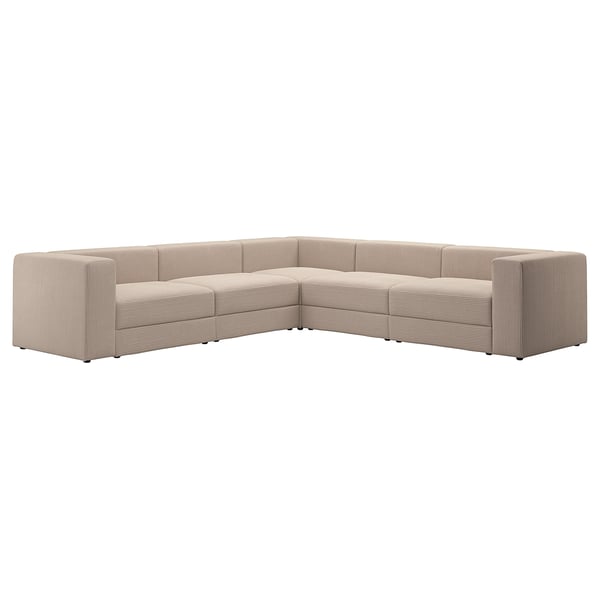 JÄTTEBO Modular corner sofa, 6 seat, Samsala grey-beige