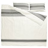 JÄTTEFRÄKEN Duvet cover and 2 pillowcases, white/dark grey, 240x220/50x80 cm