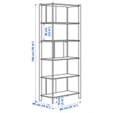 JÄTTESTA Shelving unit, black, 80x195 cm