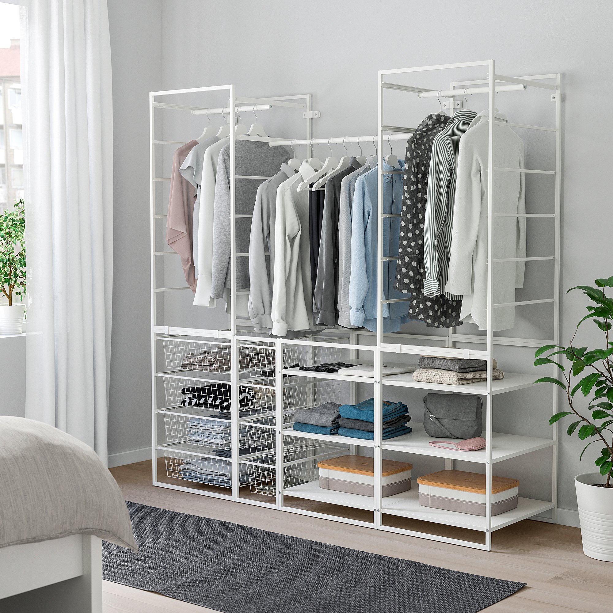 JONAXEL Wardrobe combination, white, 173x51x173 cm