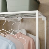 JOSTEIN Shelving unit with clothes rod, in/outdoor/wire white, 61x166/270x180 cm