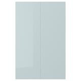KALLARP 2-p door f corner base cabinet set, high-gloss light grey-blue, 25x80 cm
