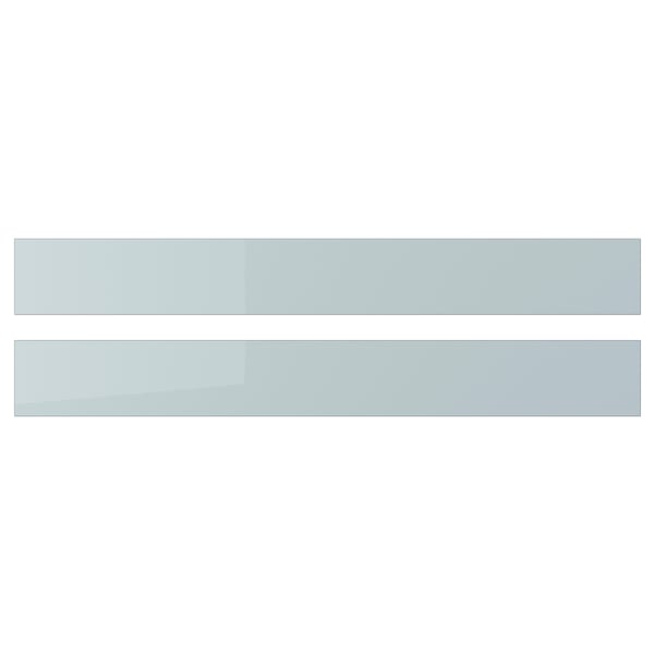 KALLARP Drawer front, high-gloss light grey-blue, 80x10 cm