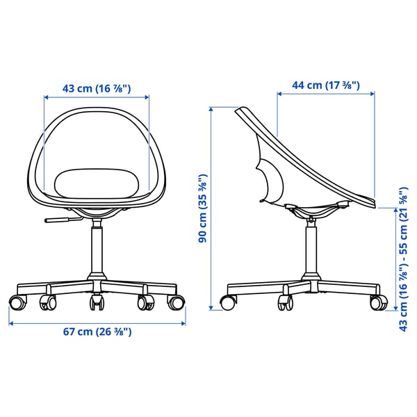 KALLAX / ELDBERGET Desk and chair, white/dark grey black