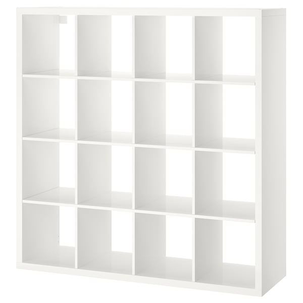KALLAX Shelving unit, high-gloss white, 147x147 cm