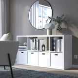 KALLAX Shelving unit, high-gloss white, 77x147 cm