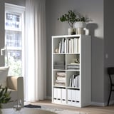KALLAX Shelving unit, high-gloss white, 77x147 cm