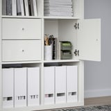 KALLAX Shelving unit with 4 inserts, high-gloss/white, 147x147 cm