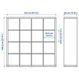 KALLAX Shelving unit with 4 inserts, high-gloss/white, 147x147 cm