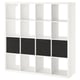 KALLAX Shelving unit with 4 inserts, white, 147x147 cm