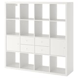 KALLAX Shelving unit with 4 inserts, white, 147x147 cm
