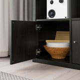 KALLAX Shelving unit with 6 inserts, black-brown, 112x147 cm