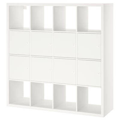 KALLAX Shelving unit with 8 inserts, white, 147x147 cm