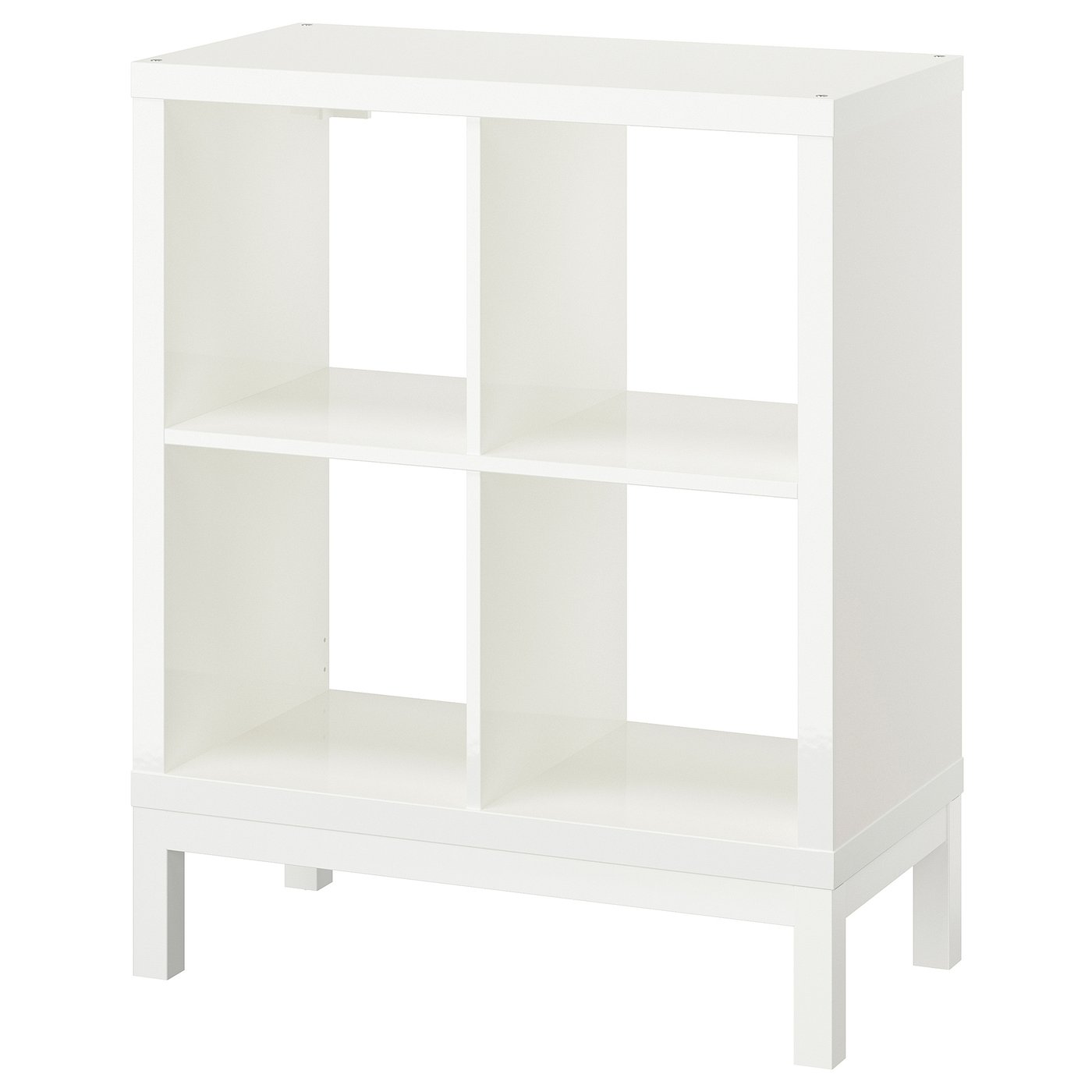 IKEA KALLAX ホワイト シェルフ 77x94 cm KALLAX shelving unit with underframe, high-gloss/white/white