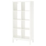 KALLAX Shelving unit with underframe, high-gloss/white/white, 77x164 cm