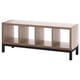 KALLAX Shelving unit with underframe, walnut effect/light grey black, 147x59 cm