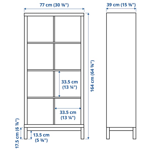 KALLAX Shelving unit with underframe, walnut effect/light grey black, 77x164 cm