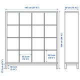 KALLAX Shelving unit with underframe, walnut effect/light grey white, 147x164 cm