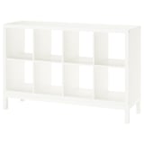KALLAX Shelving unit with underframe, white/white, 147x94 cm