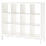 KALLAX Shelving unit with underframe, white/white, 147x129 cm