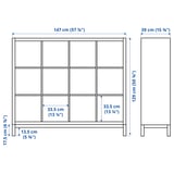 KALLAX Shelving unit with underframe, white/white, 147x129 cm