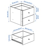 KALLAX Shelving unit with underframe, with 4 drawers/with 2 shelf inserts white, 147x94 cm