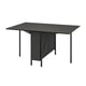 KALLHÄLL Gateleg table with storage, black/dark grey, 33/89/145x98 cm
