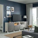 KALLVIKEN Door/drawer front, dark grey concrete effect, 60x38 cm