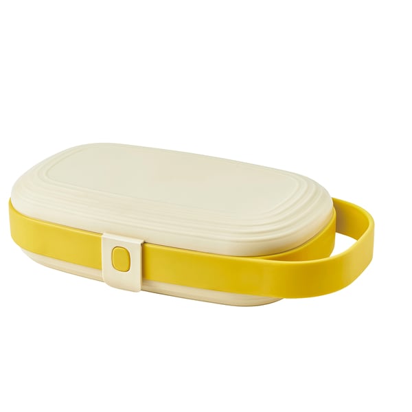 KAPTENSFISK Lunch box, yellow, 23x13x6 cm