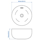 KATTEVIK Countertop wash-basin, white, 40 cm