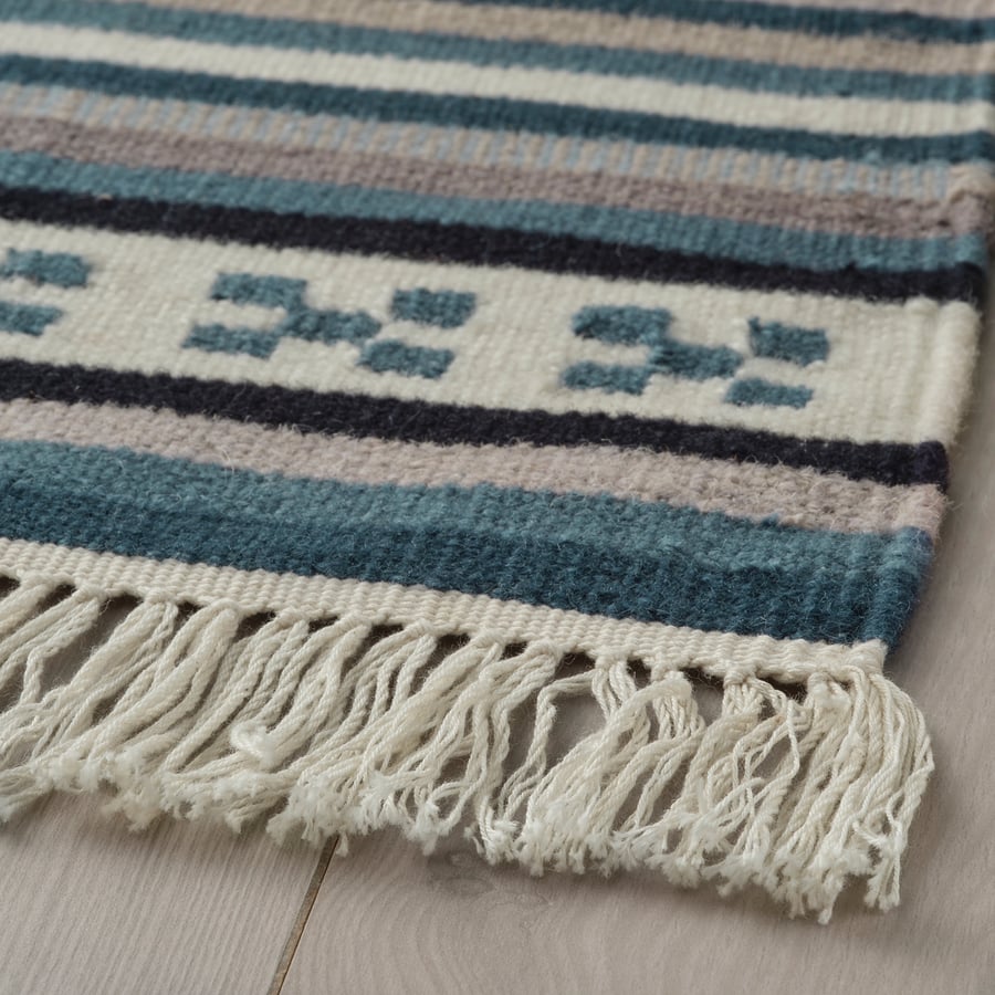 KATTRUP Rug, flatwoven, handmade/blue, 75x150 cm IKEA