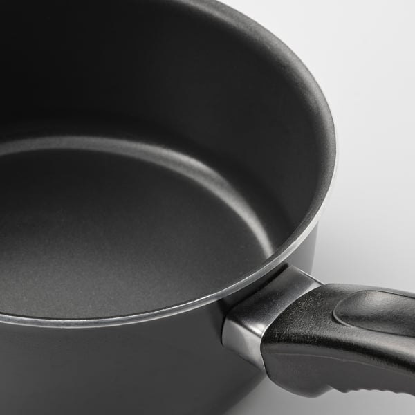 KAVALKAD saucepan, set of 3, black IKEA
