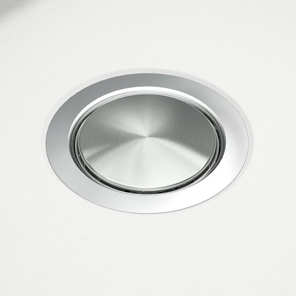 KILSVIKEN Inset sink, 1 bowl with drainboard, white quartz composite, 72x46 cm